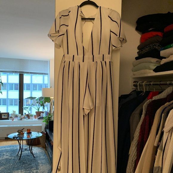 Socialite Striped Maxi Romper - Picture 2 of 4